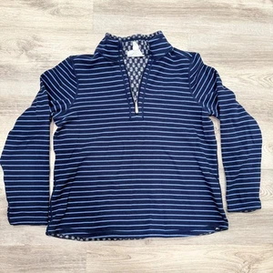 Tommy Bahama Reversible Pullover Striped Quarter Zip L - Picture 1 of 5