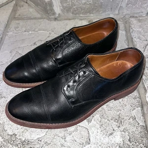 Near Mint Allen Edmonds Oak Street Black Pebbled Leather Cap-Toe Shoes 10.5 D - Picture 1 of 9