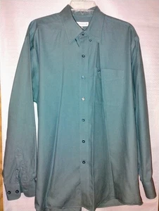 Cutter & Buck Mens Long Sleeve Button Up Shirt Green Size Large 100% Cotton - Picture 1 of 5