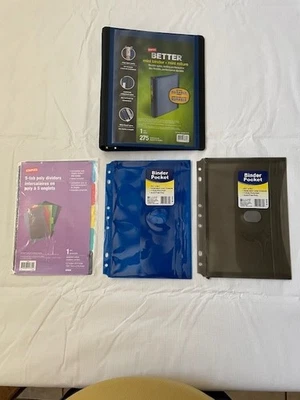 Grapas Mini Better Binder 5 1/2 X 8 1/2 con divisores, bolsillos y papel azul marino Foto 1 de 3