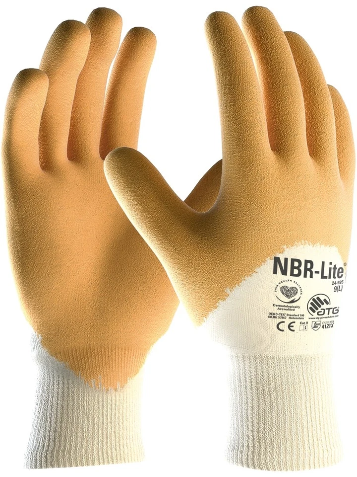NBR-Lite® Nitril-Handschuhe Gelb/Weiß Schutzhandschuhe Arbeitshandschuhe - Bild 1 von 1