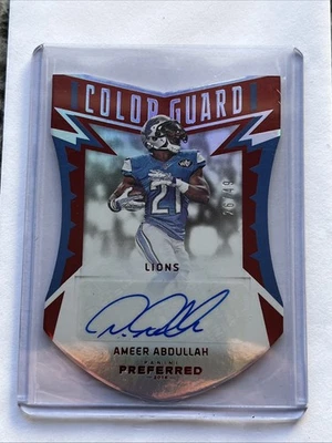 2016 Panini Preferred Color Guard Ameer Abdullah autograph /49 Die Cut - Image 1 of 3