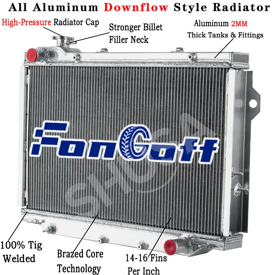 3 Row Aluminum Radiator fit  1990-1998,1993 Toyota Land Cruiser 4.0L, I6 Foto 1 de 4