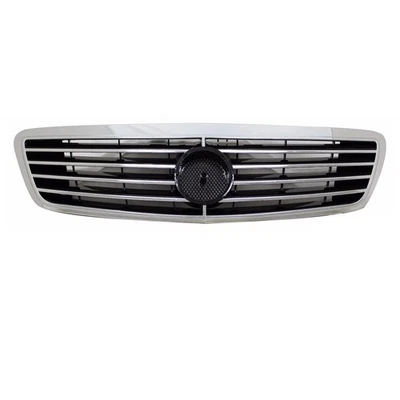 S Front Grille Fit for Mercedes Benz W220 1998-2001 Chrome + Carbon Look S500 Foto 1 de 4