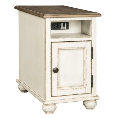 Signature Design by Ashley Realyn French Country Chair Side End Table with Ou... - Image 1 of 4