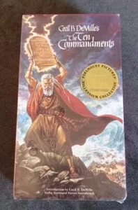 Cecil B. DeMille's The Ten Commandments VHS VCR 1989 Sealed Heston Brynner 1956 - Picture 1 of 5