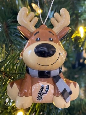 San Antonio Spurs Reindeer Christmas Holiday Tree Ornament FREE USA SHIPPING - Image 1 of 3