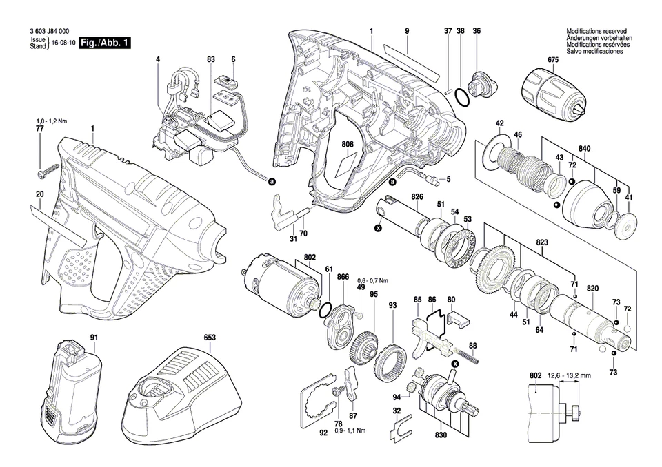 Bosch Ersatzteile für UNEO 10,8V Akku-Bohrhammer - Bild 1 von 1