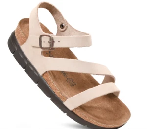 Women's Ares-Off White Comfortable Memory Foam Leather Platform Sandals - Picture 1 of 2