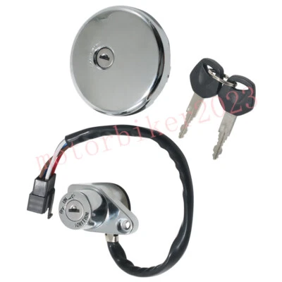 For Kawasaki Ignition Switch & Fuel Tank Cap EN500 VN800 Vulcan 800 Drifter - Image 1 of 4