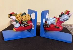 Circus Clowns Flying Airplane Bookends - Picture 1 of 9