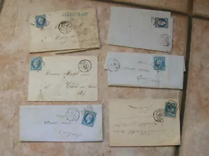 FRANCE LOT DE 6 LETTRES ANCIENNES NAPOLEON III (E446) - Imagen 1 de 2