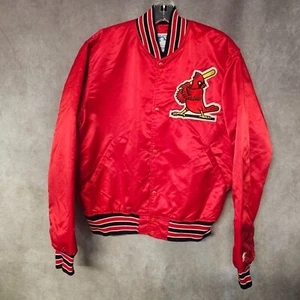 Vintage 90s Starter MLB St. Louis Cardinals Baseball Satin Bomber Jacket Mens M - Picture 1 of 7