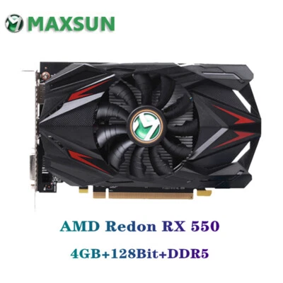 MAXSUN AMD GPU Radeon RX 550 Transformers 4G GDDR5 14nm HDMI DP 128Bit Graphics - Image 1 of 4