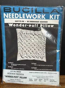 Vtg Bucilla Wonder Puff Pillow Kit Pumpkin Color Square No Embroidery Needed - Picture 1 of 3