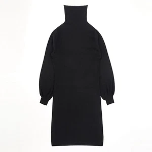 BELINDA ROBERTSON 100% Cashmere Knit Sweater Dress Turtleneck Puff Sleeve S-M - Picture 1 of 5