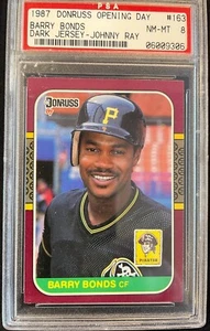 Barry Bonds 1987 Donruss Opening Day Johnny Ray Card #163 PSA 8 Near Mint Error - Bild 1 von 2