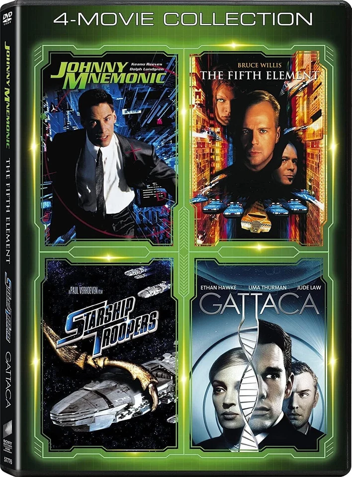 JOHNNY MNEMONIC / FIFTH ELEMENT / STARSHIP TROOPERS / GATTACA New DVD Sci Fi Set - Image 1 of 1