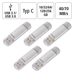 Hama USB-Stick C-Laeta USB 3.0/3.1, 16GB 32GB 64GB 128GB 256GB Schnell Speicher - Bild 1 von 8