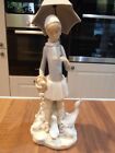 Lladro Figurine No 4510 . Girl With Parasol And Geese