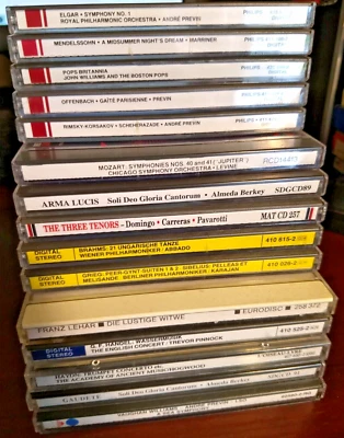 Lot of 15 London Opera and Classical CDs - Mozart Pavarotti Brahms Previn Handel - Imagem 1 de 4