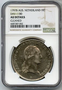 1797-B Austria Netherlands 1 Kronenthaler Silver Dav-1180 NGC AU Details - JP603 - Picture 1 of 2