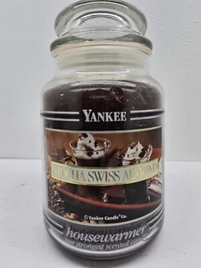 Yankee Candle- MOCHA SWISS ALMOND- Discontinued. BLACK BAND. Housewarmer. RARE. - Picture 1 of 8