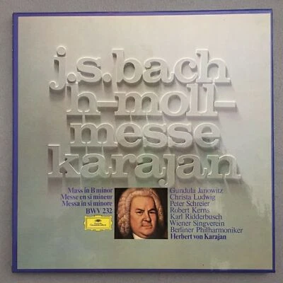 C024 Bach Mass Janowitz Ludwig Schreier Karajan BPO 3LP DGG 2815 004 Stereo - Image 1 of 4
