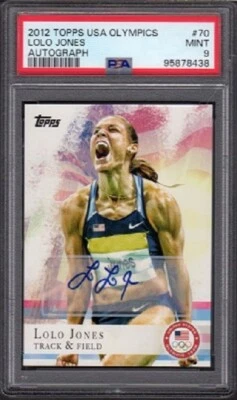 Cartão olímpico 2012 Lolo Jones Topps EUA #70 autógrafo classificado PSA 9 perfeito estado (MT) - Imagem 1 de 2