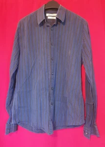 Kenneth Cole New York Smart Casual Shirt Mens 15.5-40 Blue Striped - Picture 1 of 6