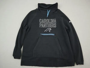 Carolina Panthers Sweater Women Medium Black Nike Sweatshirt Collar Pocket NFL M - Picture 1 of 9