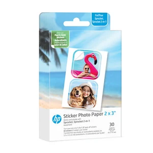 HP Sprocket 2x3” Premium Zink Pre-Cut Sticker Photo Paper, 30 Sheets - Picture 1 of 5