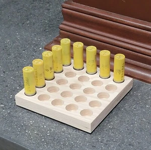 28 STÄRKE SCHROTFLINTE-SHOTSHELL NACHLADEWANNE - CNC GESCHNITTEN HARTHOLZ HICKORY - Bild 1 von 3