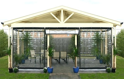 CLEAR PVC OUTDOOR PATIO BLINDS For Gazebo Pergola Hot Tub Outdoor Bar Kitchen • 144£