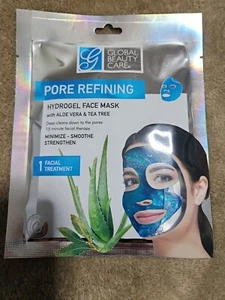 1-Global Beauty Care Pore Refining Hydrogel Face Mask Aloe Vera Tea Tree. - Picture 1 of 2