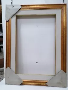 Cornice Per Quadri Tele In Stile Con Passepartout Cm 40x60 Finitura Oro - Foto 1 di 4