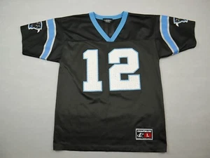 Vintage Carolina Panthers Jersey Youth Large Black Logo Athletic Kerry Collins - Picture 1 of 9