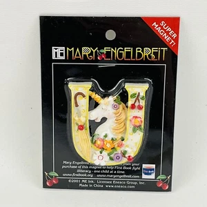 Mary Engelbreit Letter U Super Magnet Alphabet Initial Enesco Unicorn Umbrella - Picture 1 of 3