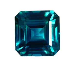 Piedra preciosa suelta talla Asscher verde azulado grandidierita natural certificada de 9,46 quilates - Imagen 1 de 7