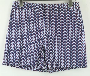 SUITSUPPLY Womens 38 Blue Red Summer Shorts Geometric Print Casualwear - Picture 1 of 5