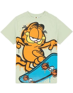 T-shirt manica corta Garfield personaggio verde ragazzo - Foto 1 di 15