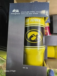 NUEVA UNIVERSIDAD de IOWA Hawkeyes 40 OZ Steel Canyon Cup NCAA. Sin caja - Imagen 1 de 4