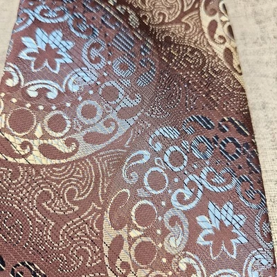 Corbata vintage años 60 70 azul iridiscente, círculos amarillos, poliéster marrón ancho 4" Foto 1 de 4