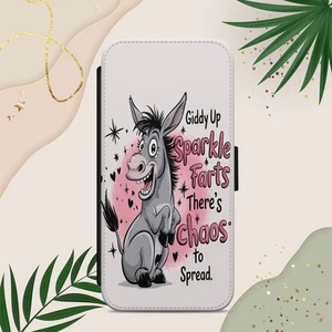 FUNNY RUDE DONKEY QUOTE PHONE CASE COVER FOR IPHONE SAMSUNG PIXEL FLIP WALLET - Picture 1 of 3