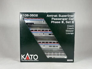 N Scale Kato Amtrak Superliner Ph III Set B 106-3502 Brand New - Picture 1 of 2