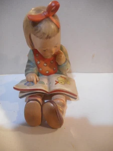 HUMMEL #8 BOOK WORM Girls TMK2 4.5" tall great condition 240010 - Picture 1 of 7