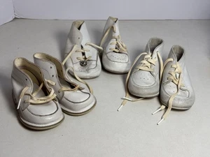 3 Paar Vintage Babyschuhe weiß - Bild 1 von 1