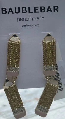 Baublebar Yellow✏️Pencil Me In-Looking Sharp Crystal Dangle Post Earrings NW - Image 1 of 4