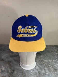 Vintage 90s Starter Buffalo Sabres Tailsweep Script NHL Snapback Hat Cap OSFA - Picture 1 of 8