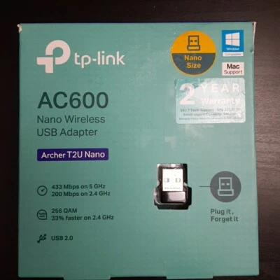 TP-LINK Archer T2U Nano AC600 Wireless USB Network Wifi Adapter Mac Compatible - Image 1 of 4